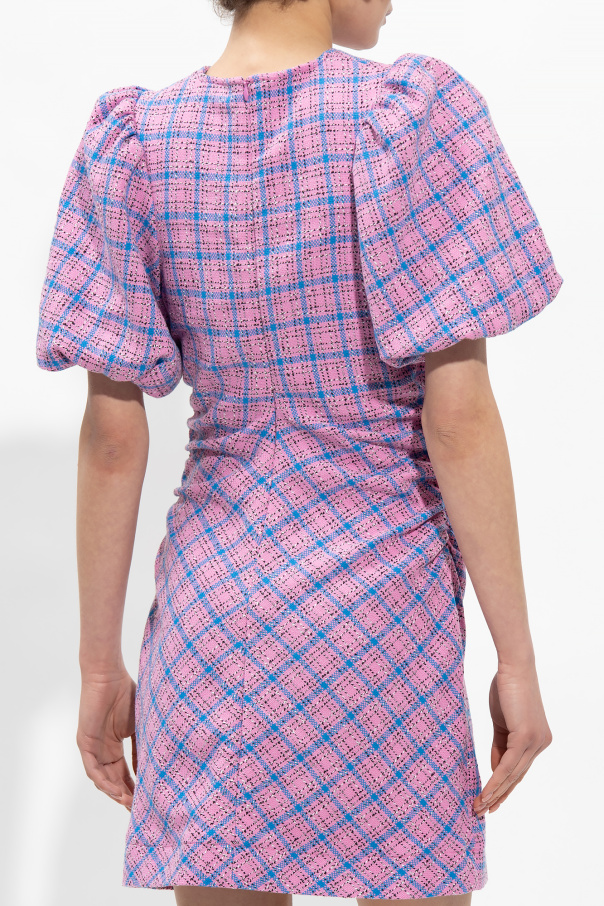 【関税＆送料込み】Ganni 'Pink Check' Dress Bleached Mauve Pink Check Dress | GANNI US